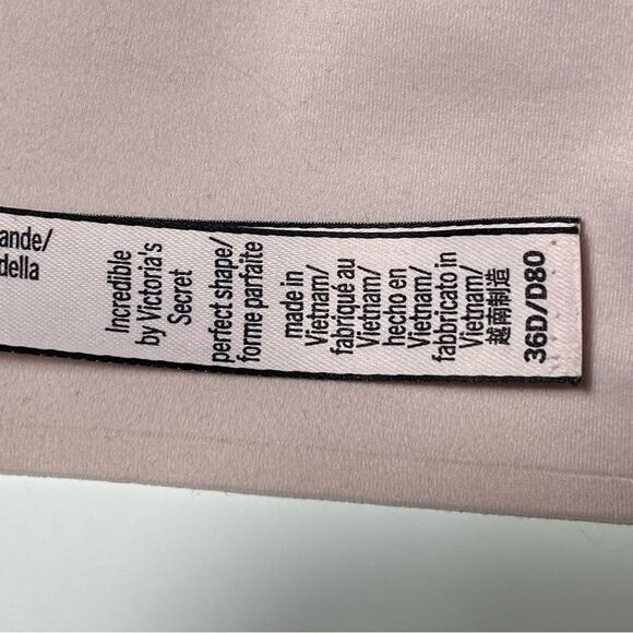 Victoria's Secret "Incredible" Padded Pink Lace Girly Girl Bra Women's Size 36D - Picture 5 of 16